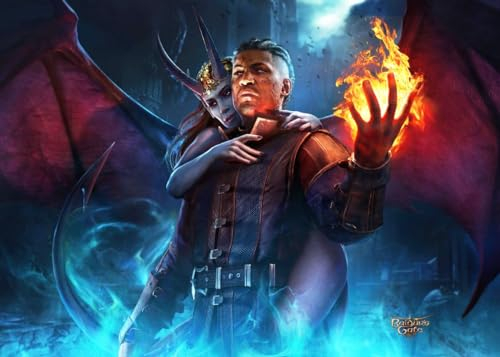 Displate Offiziell Dungeons and Dragons MetallPoster Magnetische Befestigung Inklusive Lizenziert Bilder Hochwertiges Poster Baldur's Gate III Key Arts Wyllyam Ravengard 45 cm x 32 cm