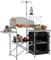 Outsunny Cucina da campeggio mobile da cucina con deposito, tavolo da esterno pieghevole portatile, stazione di cottura in alluminio con borsa per il trasporto