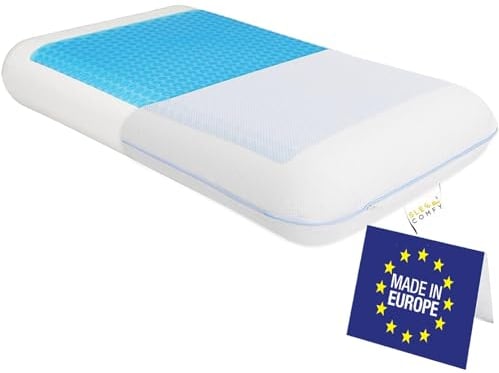 SLEEP COMFY Luxus XL Memory Foam Gel Kühlendes Kopfkissen (Zommer & Winter) Oeko-TEX Orthopädisches Nackenkissen, Kühlkissen Gelkissen für Seitenschläfer, Cooling Pillow