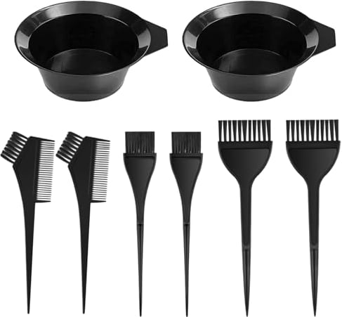 8 Pcs Hair Coloring Brushes Hair Dye Kit Hair Dye Brush and Mixing Bowl Set hair dye bowl and brush kit Double Sided Hair Dying Brushes Tint Comb Set hair dye brush and bowl set
