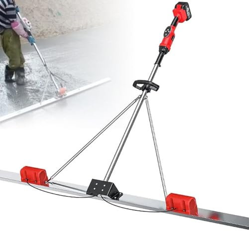 LSHFYV Concrete Screed Vibration Machine, Concrete Screed Vibration Kit Concrete Finishing Tool, Electric Cordless Screed Finishing Vibrating Machine, 9 Speed Setting,1.5M-2Battery