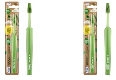 TePe GOOD Mini Extra Soft – Kleine, benutzerfreundliche Zahnbürste für Kinder aus nachwachsenden Rohstoffen mit weichen Borsten (Packung mit 2)