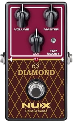 NU-X | The Reissue Series 63 Diamond Pedal | Emulate the Classic British 30-Watt Class-A Valve Amplifier Overdrive Tone Sound with Ease, Mimics the Original Amplifier's Functionality