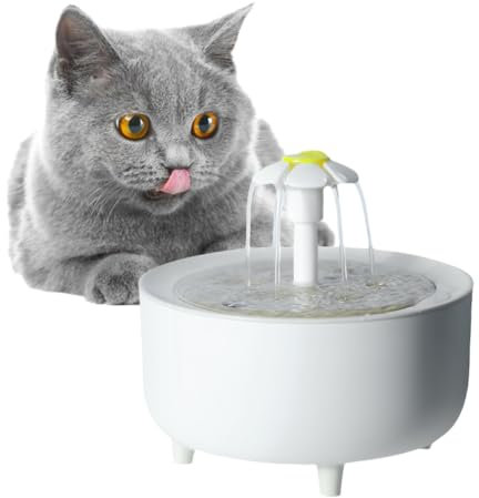 Cat Water Fountain, Ultra Silent Cat Water Fountain for Drinking, Automatic Pet Fountain, Auto Filter Electric Pet Drinking Dispenser 1200ml - USB, for Cats and Small Dogs (White, One Size)