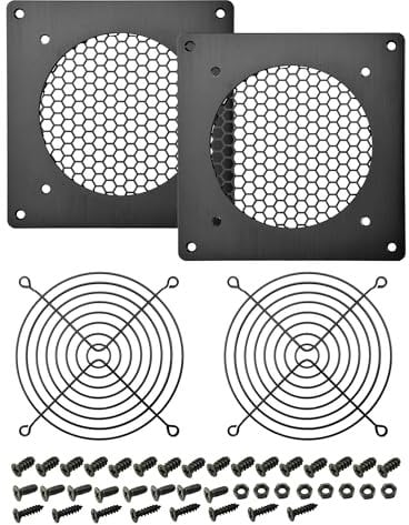 iYueMps Ventilation Grille 120mm Fan Grill Cover brushed metal Grill for PC Computer AV Electronic Cabinets(2set)