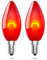 LumiGo 2X E14 Rote Glühbirne 26W, Kerze Dimmbar C35 Glas Glüheffekt Dekorative Lampe AC 220-242V für Kronleuchter Elektrisches Feuer Halloween Weihnachten Dekoration