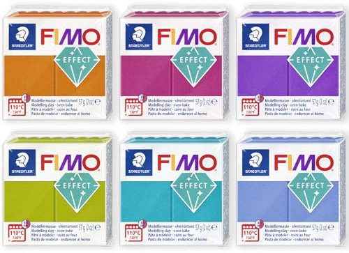 Fimo - Pasta modellabile in forno polimerica, 57 g, set da 6, colori metallizzati