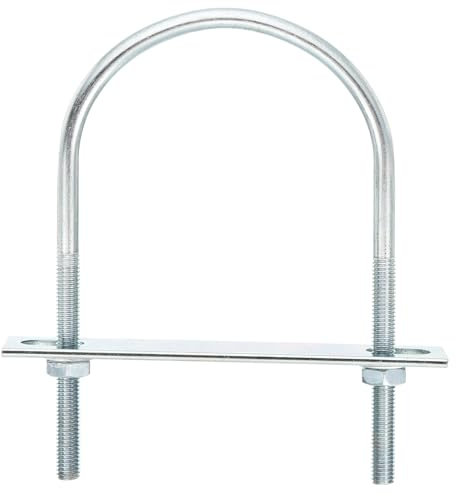 sourcing map Round U-Bolts, 4 Set 90mm Inner Width 150mm Length M8 Zinc-Plated Carbon Steel U Clamp Bolt with Nuts and Plates, for Boat Trailer