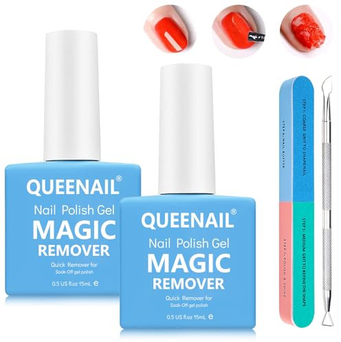 Professioneller Gel Nail Polish Remover 2 Stück, Schellack Nagellackentferner Kit Mit Nagelhautschieber - Einfach Und Schnell Entfernen