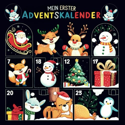 Mein Erster Adventskalender: Kontrastbuch Für Babys 0 Bis 12 Monate | Schwarzw Weiß Buch Für Neugeborene | Einfache Hochkontrast Bilder Zur Entwicklung Des Sehvermögens von Babys