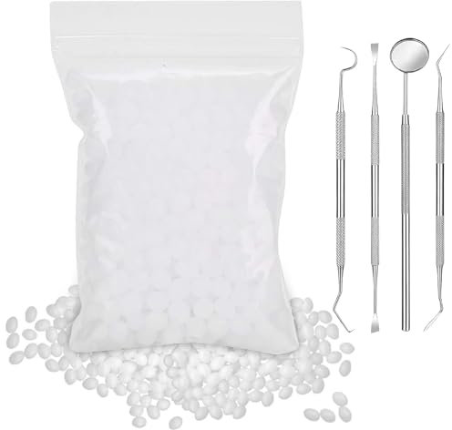 100g Zähne zum Aufstecken,Zahnersatz Provisorischer Zähne,Zahnreparaturset,Zahnersatz Selber Machen,mit 4 Werkzeugen,zur Reparatur Fehlender und Gebrochener Zähne mit Prothesenveneers