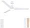 Newday Ventilateur de Plafond Blanc 107cm, Ventilateur de Plafond avec Lumiere et Télécommande Silencieux, Plafonnier Ventilateur Blanc avec DC Moteur Réversibles, 3 Minuterie pour Chambre Salon