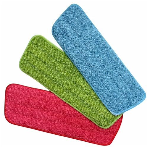 3Pcs Ultra-Absorbent Microfiber Mop Pads - 6-Layer Washable Refills for All Spray Mops, Non-Slip Floor Cleaning Pads for Hardwood/Tile/Laminate Floors, Quick-Dry Design