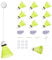 Keboyoe 9 Stück Badminton Trainer Set Badminton Trainingsgerät Tragbares Selbststudium Selbstlern Badminton Rebound Trainer Badminton-Trainingshilfe Badminton Trainer für Das Solo-Rebound-Training