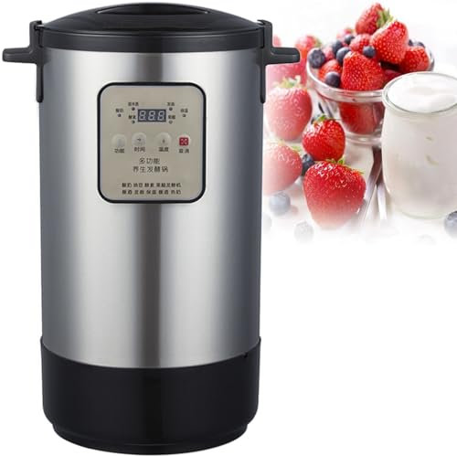 WOTZOV Yogurtera de Acero Inoxidable de 12 l, máquina para Hacer Yogur Griego de Acero Inoxidable con Control de Temperatura y Tiempo Digital.
