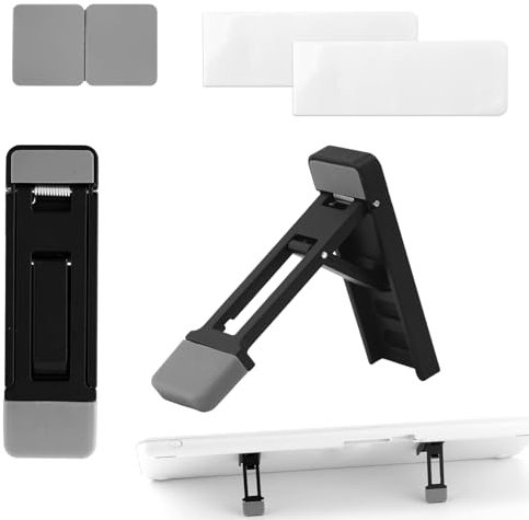 Gosknor 2pcs Foldable Keyboard Riser Stand for Desk, Adjustable Tilt & Portable Mini Laptop Feet Ergonomic Computer Keyboard Lift with Anti-Slip Pads Office Accessories (Black)