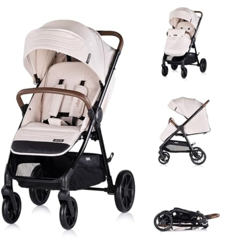 Chipolino Kinderwagen Ultera Buggy klappbar Korb Federung Hinterradbremse Gurt hellbraun