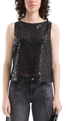 QS Damen Paillettentop Blusen Top