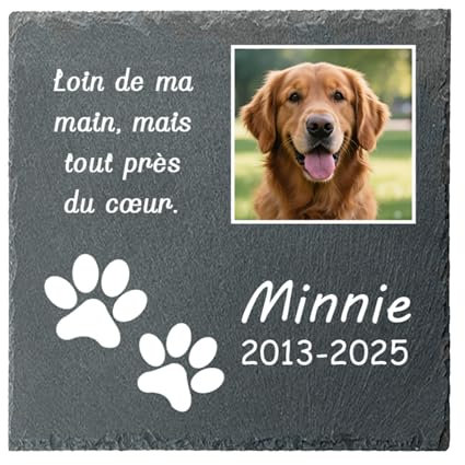 Umitive Individueller Grabstein für Haustiere - Personalisierte Gedenktafel mit Foto & Name - Hundegrab, Tierfriedhof Dekoration - Erinnerungsgeschenk für verstorbene Tiere (Style A)