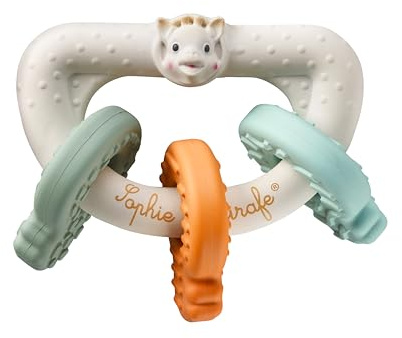 Vulli Sophie la Girafe Beißring für Babys 0 Monate+ – Naturkautschuk BPA-frei – leicht zu greifender strukturierter Schlüssel – lindert Zahnfleisch – Beißspielzeug – Geschenkidee zur Geburt