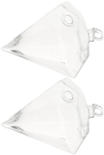 Uonlytech Pot de Fleurs en Verre Transparent Suspendu 2 Pièces, Décoration de Vase Élégante et Solide pour Plantes, pour Maison et Patio Moderne