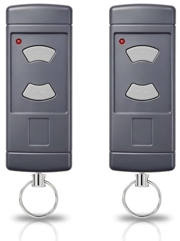 NLDZGA Télécommande pour Porte de Garage Compatible avec Hörmann 40,685MHz à Boutons Gris HSM2-40 HSM4-40 HSE2-40 HSE4-40 HS2-40 HS4-40, Télécommande de Remplacement à 2 Canaux (2 Pièces)