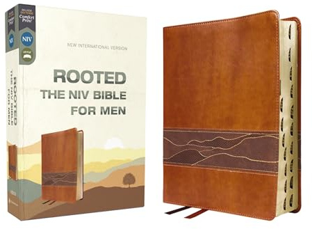 Rooted: The NIV Bible for Men, Leathersoft, Brown, Thumb Indexed, Comfort Print