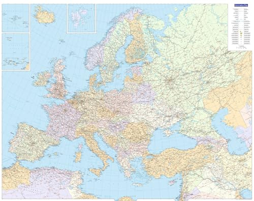 Kümmerly+Frey Europakarte politisch Poster 1:4,5 Mio.: Matt laminiert (Kümmerly+Frey Welt- und Kontinentkarte)