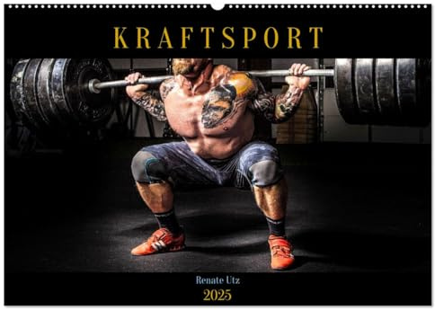 Kraftsport (Wandkalender 2025 DIN A2 quer), CALVENDO Monatskalender: Energetische Bilder athletischer Körper beim Krafttraining im Fitnessstudio (CALVENDO Sport)