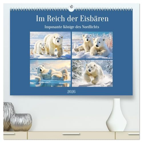 Im Reich der Eisbären. Imposante Könige des Nordlichts (hochwertiger Premium Wandkalender 2026 DIN A2 quer), Kunstdruck in Hochglanz: Geborene Jäger, ... und wahre Meister der Arktis (CALVENDO Tiere)