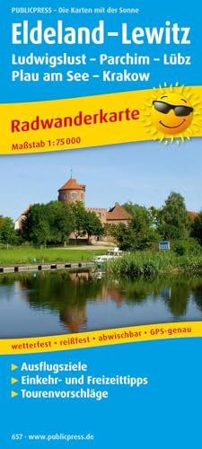 Eldeland - Lewitz, Ludwigslust - Parchim - Lübz - Plau am See: Radwanderkarte mit Ausflugszielen, Einkehr- & Freizeittipps, wetterfest, reißfest, abwischbar, GPS-genau. 1:75000 (Radkarte: RK)