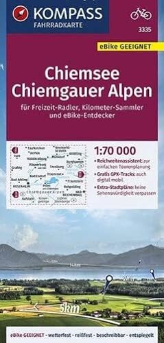 KOMPASS Fahrradkarte Chiemsee, Chiemgauer Alpen 1:70.000, FK 3335: reiß- und wetterfest mit Extra Stadtplänen (KOMPASS-Fahrradkarten Deutschland, Band 3335)
