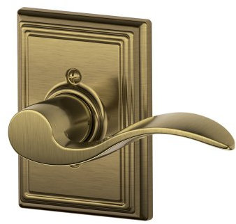 Schlage F170ACC609ADDRH Addison Collection Right Hand Accent Decorative Trim Lever, Antique Brass