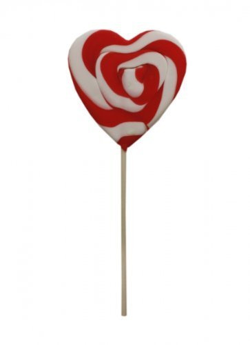 Herz-Lolly rot/weiß einzeln Menge:80g