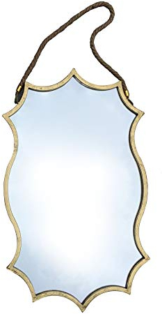 Spiegel 95cm Metall Gold Wandspiegel Vintage Garderobenspiegel Antik Landhaus