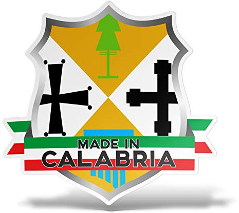 erreinge Sticker Calabria Italia Adesivo Sagomato in PVC per Decalcomania Parete Murale Auto Moto Casco Camper Laptop - cm 10