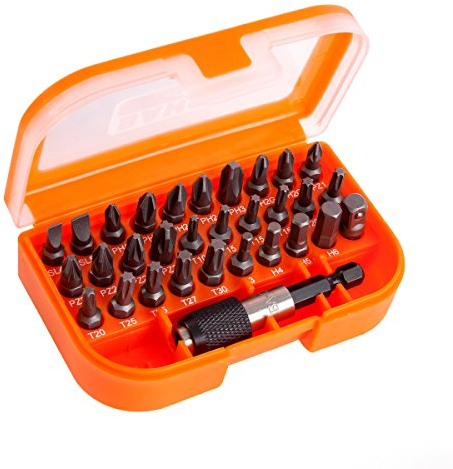 Bitsatz, 31-teilig, Schlitz, PH, PZ, TORX, HEX