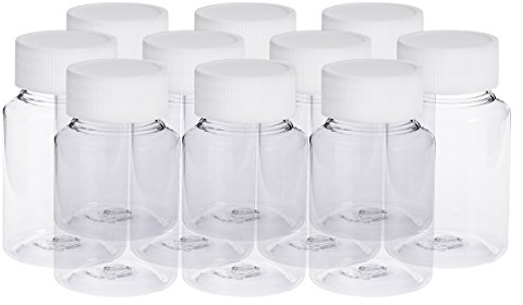 ROSENICE Pill Bottles 10Pcs 80ml PET Chemical Medicine Tablet Storage Holder Pill Dispenser with White Cap