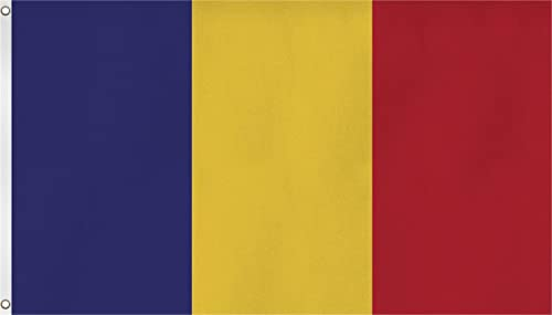 normani Fahne/Flagge mit Zwei Metallösen zur Befestigung und zum Hissen - Größe 90 x 150 cm Farbe Rumänien