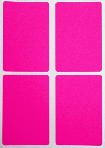 Sticker Neon Pink 75 mm x 50 mm rechteckige Etiketten – Größe 7,5 cm x 5 cm viereckige Aufkleber 60 Vorteilspack von Royal Green