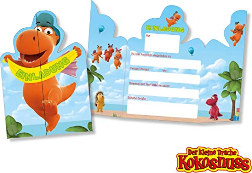 DH-Konzept: 8 Einladungskarten * DER KLEINE Drache Kokosnuss * für Kinderparty und Kindergeburtstag | Kinder Einladung Invites ler Party Set