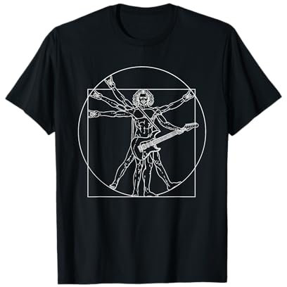 E-Gitarre Da Vinci Vitruvian Man Guitar Guitarist T-Shirt