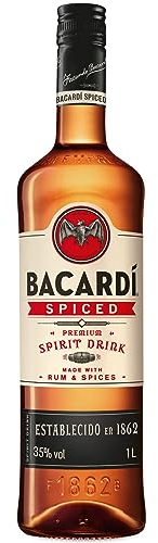 BACARDÍ Spiced, 35% ABV, 100cl / 1l, Premium Spirit Drink Made with Barrel-aged Rum, Blended with Natural Flavours and Spices