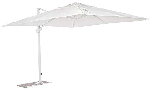 Stilè Parasol déporté de jardin en aluminium 3 x 4 m Blanc