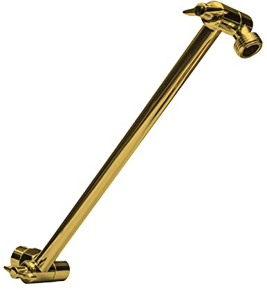 SparkPod Shower Head Extension Arm - 360° Maximum Adjustability - Easily Adjust And Lock Angle With Heavy Duty Brass - Durable Solid Brass Joint Ball - Sturdy Height Lock - High-Polished Chrome Finish