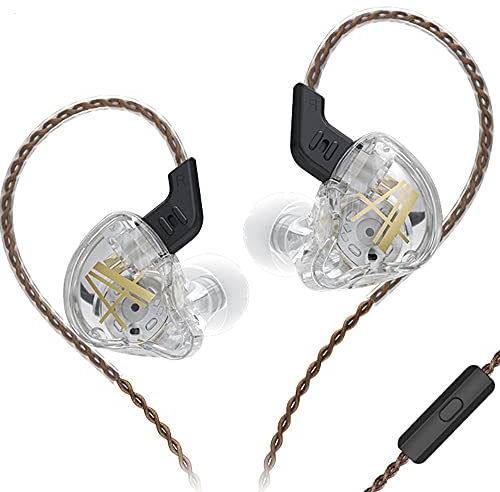 CCA CA2 In-Ear Monitor auricolare con microfono, subwoofer personalizzato, adatto per musicisti, riduzione del rumore - bianco