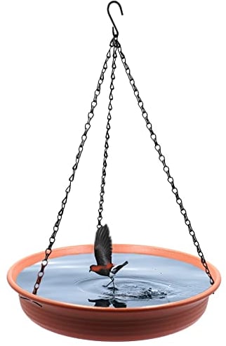 30,5 cm hängende Vogeltränke, hängende Vogelfutterstation Vogeltränke Tablett mit Haken und Kette für Outdoor Garten Hof Terrasse