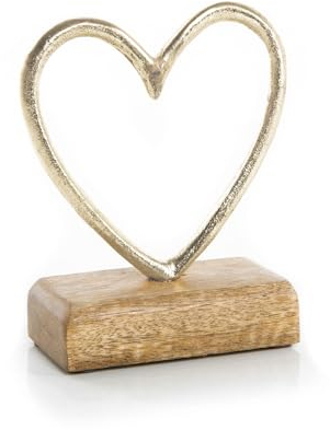 Logbuch-Verlag Kleines goldenes Herz zum Hinstellen 13 cm Geschenk Geburtstag Hochzeit Ostern Liebe