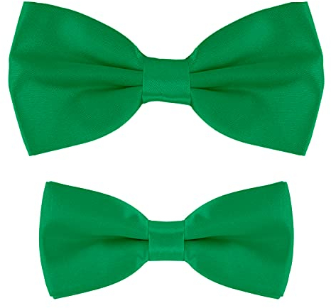 MASADA Ensemble de nœuds papillon père-fils DonDon en look partenaire, déjà attaché et ajustable - Vert