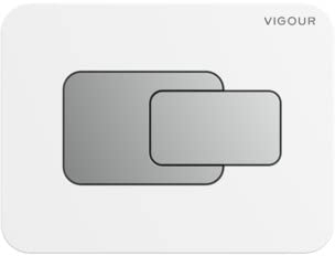 VIGOUR WC-Betätigungsplatte DEE Kunststoff Platte weiss Tasten chrom V1DEEWECH